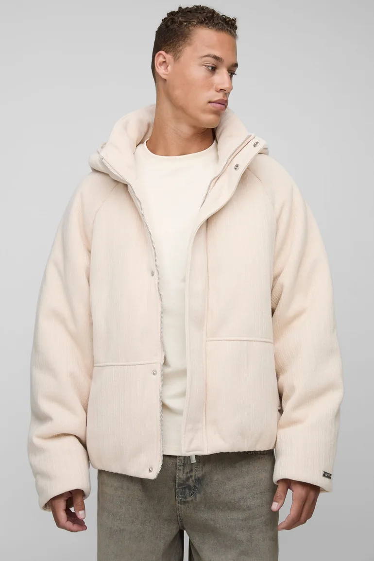 Tall Knitted Hooded Oversized Boxy Puffer Jacket