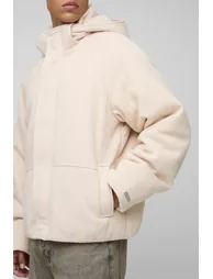 Tall Knitted Hooded Oversized Boxy Puffer Jacket - 2