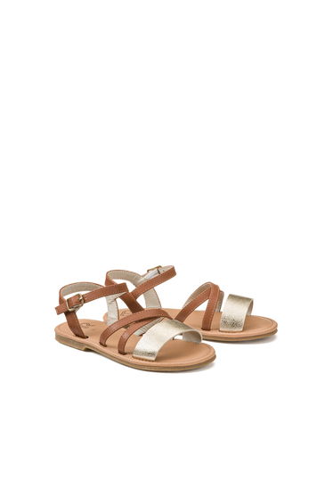 Kids Two-Tone Strappy Sandals