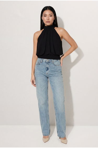 Premium Chiffon Scarf Neck Top