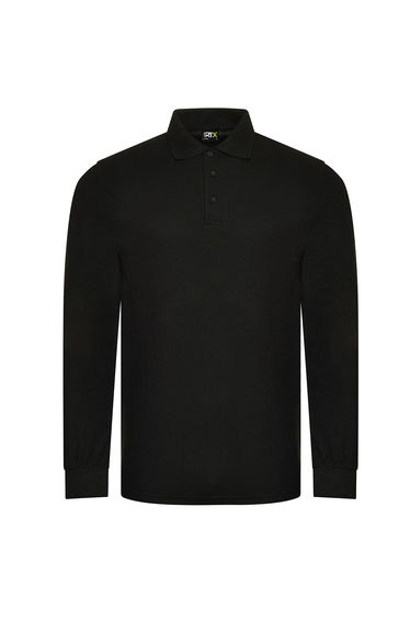 PRO RTX Mens Pro Piqué Long-Sleeved Polo Shirt - Black
