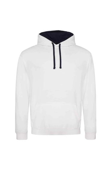 Awdis Womens/Ladies Varsity Hoodie - Arctic White/French Navy