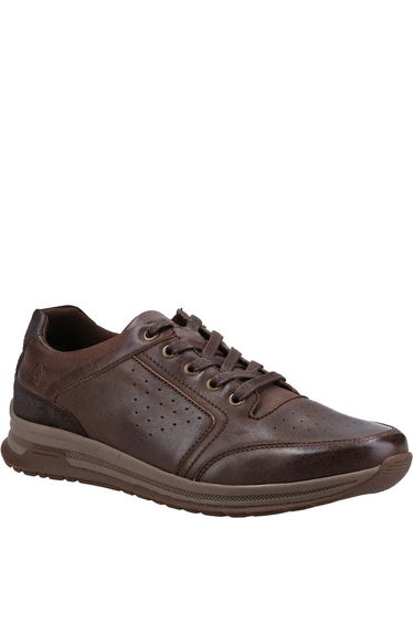 Hush Puppies Mens Joseph Leather Trainers - Light Brown