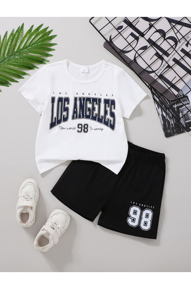 Boys Los Angeles Graphic T-Shirt and Shorts Set