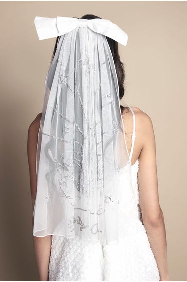 Happily Ever After Swan Veil With Bow