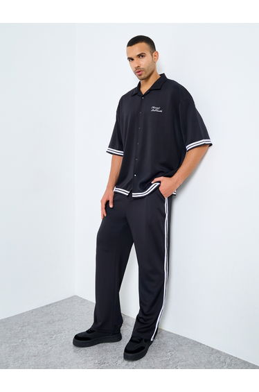 Boxy Fit Sloan Print Shirt with Oversized Joggers Co-Ords