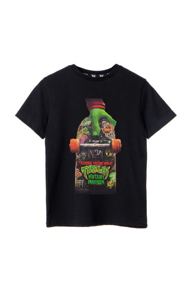 Teenage Mutant Ninja Turtles: Mutant Mayhem Boys Skateboard T-Shirt - Black