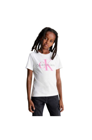 Calvin Klein Childrens/Kids Monogram Cotton T-Shirt - Bright White