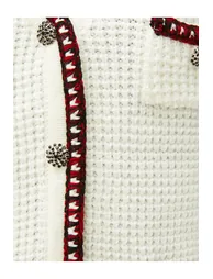 Melis Ağazat X - Button Detailed V-neck Knitted Cardigan with Pockets. - 5