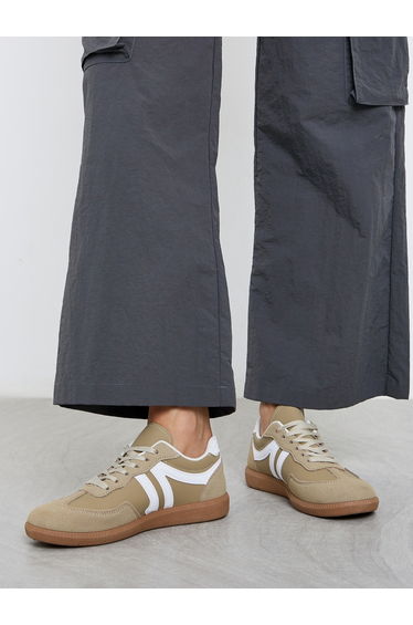 Striped Laced Up Sneakers