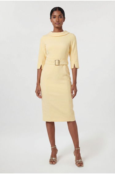 Petite Tailored Roll Neck Pencil Midi Dress