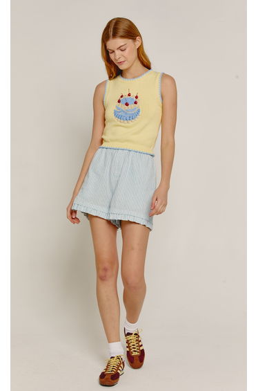 Butter Cake Embroidered Knit Tank Top