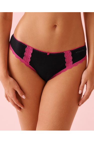 Cotton and Lace Detail Bikini Panty