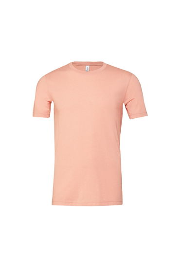 Bella + Canvas Adults Unisex Heather CVC T-Shirt - Heather Peach