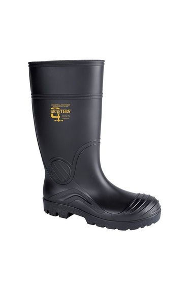 Grafters Womens PVC Safety Waterproof Boot - Black