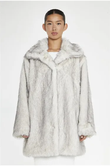 Faux Fur Jacket  - Natural