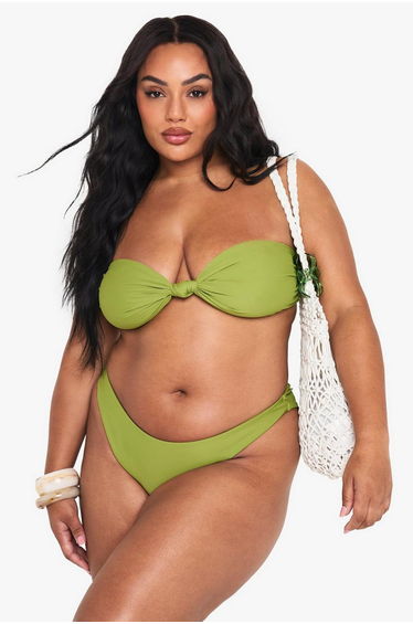Plus Knot Detail Bandeau Bikini Top
