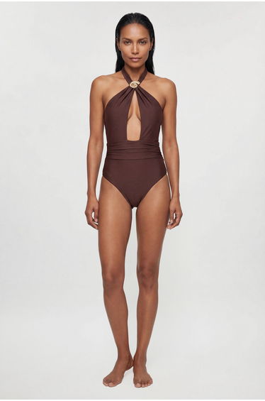 Shell Hardware Halterneck Swimsuit