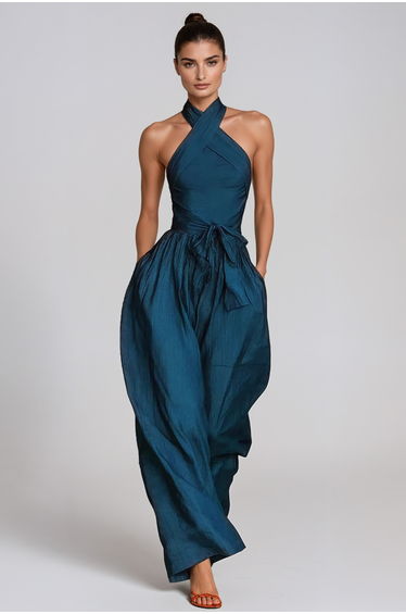 Hermanus Halter Neck Tie Up Baggy Jumpsuit
