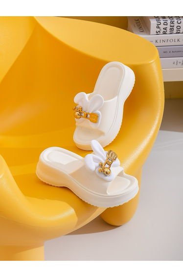 White Bunny Ear Bedroom Slippers
