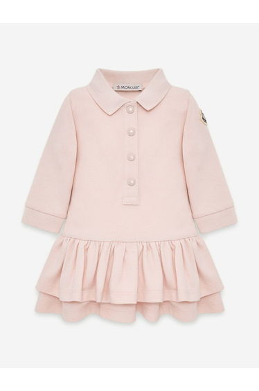 Moncler Enfant Baby Girls Ruffle Polo Dress in Pink