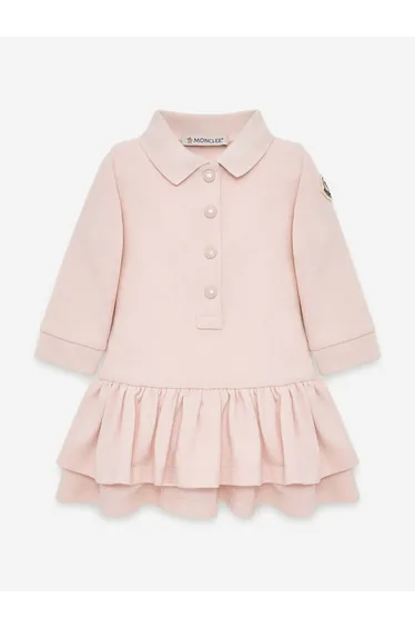 Moncler Enfant Baby Girls Ruffle Polo Dress in Pink