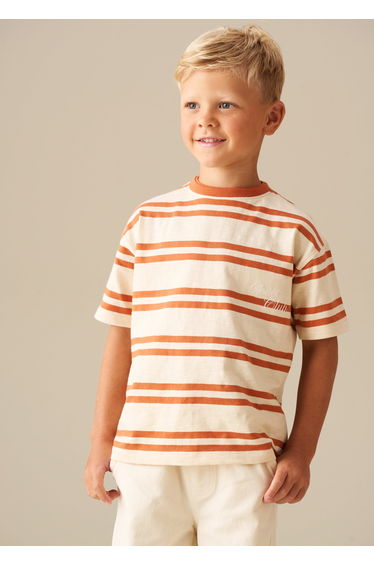 Theo Stripe Textured T Shirt