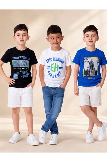 Pack of 3 - Boys Graphic Print T-Shirt