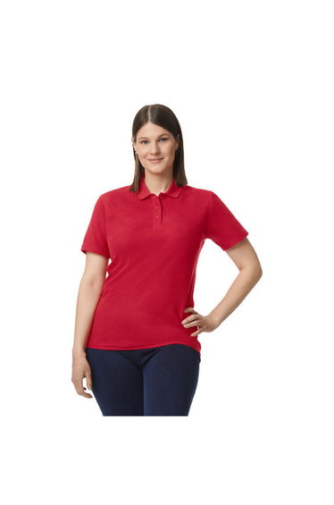Gildan Womens/Ladies Double Piqué Polo Shirt - Cherry Red
