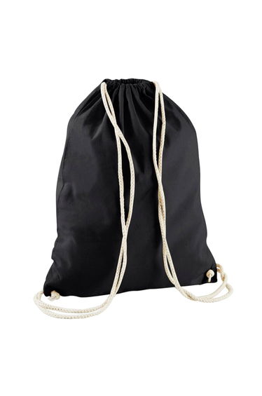 Westford Mill Recycled Cotton Drawstring Bag - Black