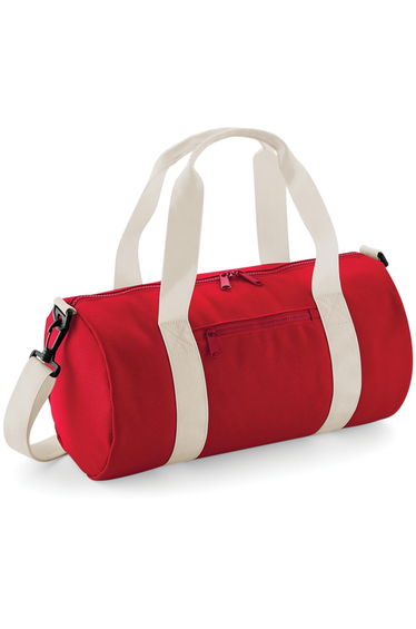 Bagbase Mini Barrel Shoulder Bag - Classic Red/Off White