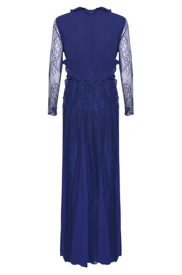 Midnight Blue Long Sleeve Lace Dress
