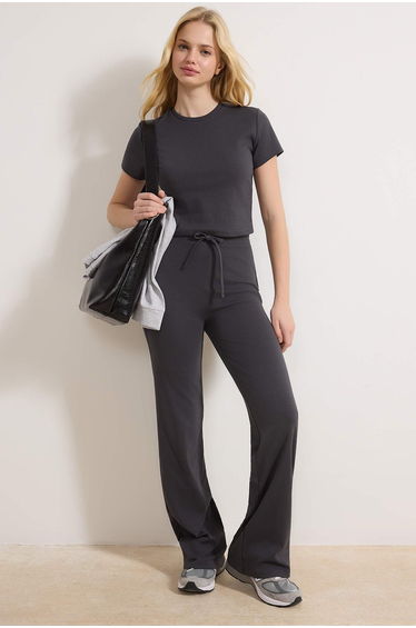 Anthracite Fitted/Flex Fit Knitted Knitwear Bottom - Top Set