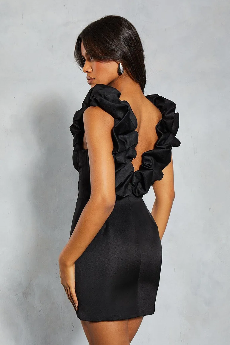 Premium Extreme Frill Sleeve Corset Mini Dress - 2