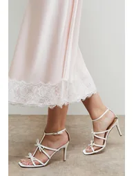 Dalpha Satin Bow Multi Strappy High Stiletto Heel Sandals - 1