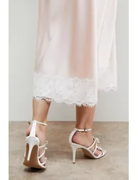 Dalpha Satin Bow Multi Strappy High Stiletto Heel Sandals - 3