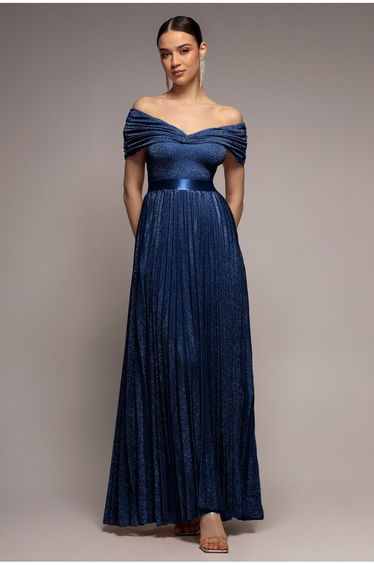 Goddiva Bardot Pleated Skirt Maxi