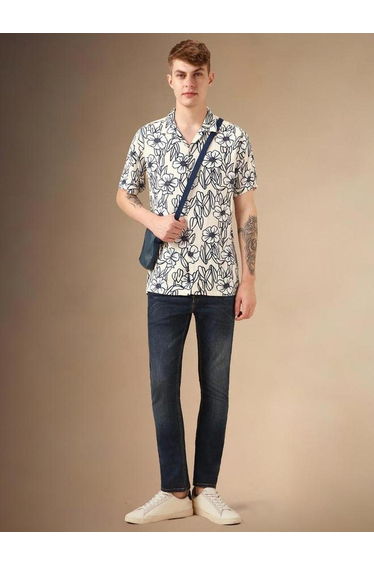 Floral Print Button-Down Shirt