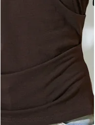 Brown Slim Fit Cinched T-Shirt - 3