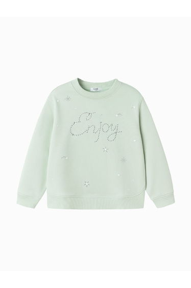 Girls' Sweatshirt with Embellished Front