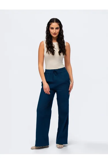 Linen Trousers - MIDNIGHT DENIM