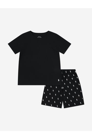 Ralph Lauren Boys Cotton Jersey Short Pyjamas Set in Black