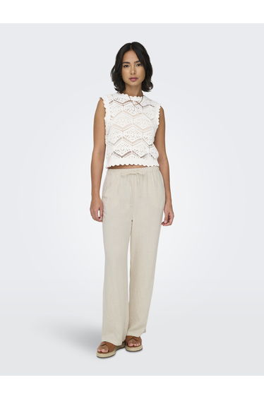 ONLSIESTA MW PULL-UP LINEN BL PNT NOOS