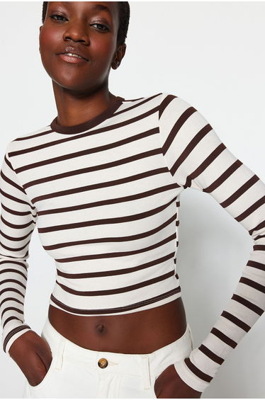 Blouse - Brown - Slim fit