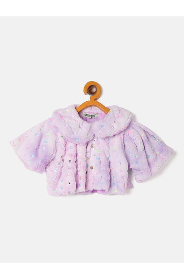 Embellished Faux Fur Finish Shrug