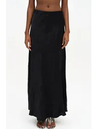 MAI STUDIOS Eubah Seersucker Affected Maxi Satin Skirt - 1