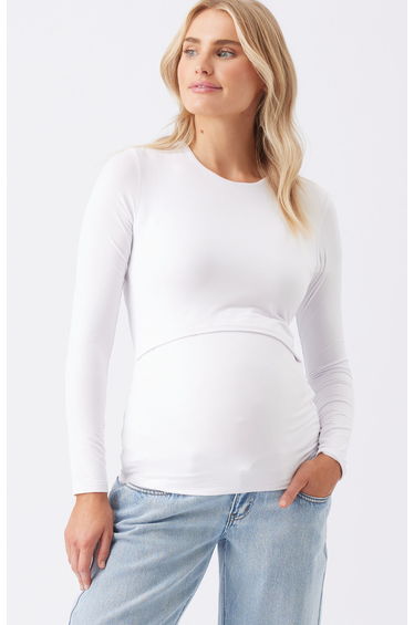Luxe Knit Nursing Top (White)