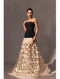 Irene Strapless Sheer Tulle Maxi Dress - 3