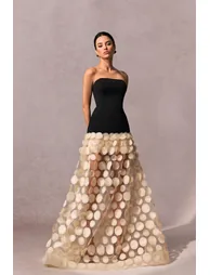 Irene Strapless Sheer Tulle Maxi Dress - 2