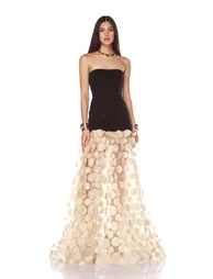 Irene Strapless Sheer Tulle Maxi Dress - 7